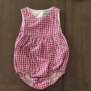 Charming Pink Checkered Baby Romper